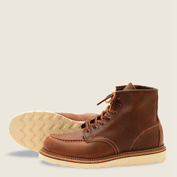 Heritage Støvler Herre - Red Wing Classic Moc - 6-Inchr Rough & Tough Læder - Brune - HNRTQS-056